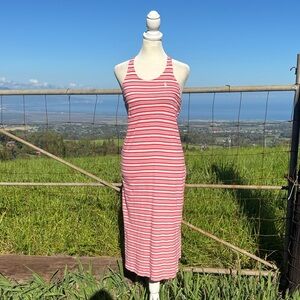 Polo Ralph Lauren Red Striped Tank Razor back  Dress Beach Preppy M